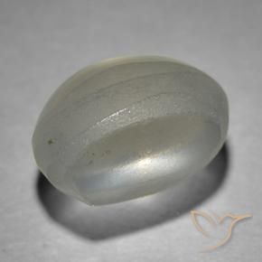 9,17 ctw natürlicher Sehr helles Grau Sillimanit-Katzenauge, Oval, Transparent