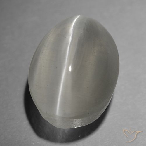 1,65 ctw natürlicher grauer Sillimanit Katzenauge, Oval Schliff, Transparent