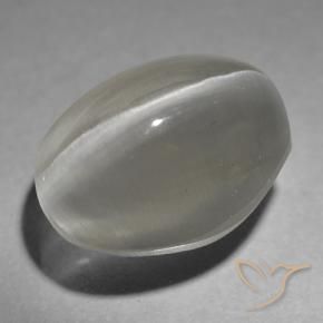 1,65 ctw natürlicher grauer Sillimanit Katzenauge, Oval Schliff, Transparent