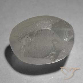 1,65 ctw natürlicher grauer Sillimanit Katzenauge, Oval Schliff, Transparent