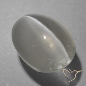 9,17 ctw natürlicher Sehr helles Grau Sillimanit-Katzenauge, Oval, Transparent