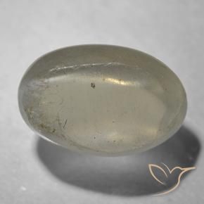 9,17 ctw natürlicher Sehr helles Grau Sillimanit-Katzenauge, Oval, Transparent