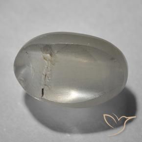 9,17 ctw natürlicher Sehr helles Grau Sillimanit-Katzenauge, Oval, Transparent