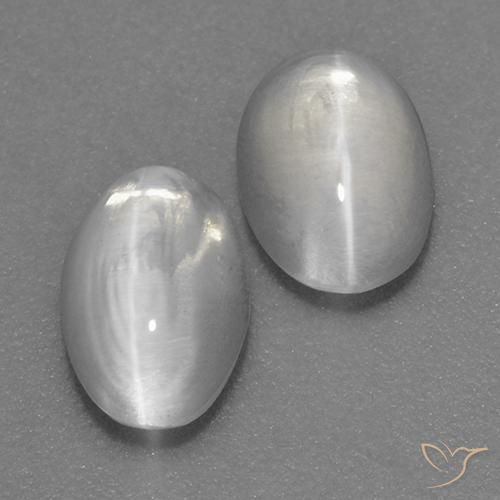 2.08 ct natürliche Weiß Sillimanit-Katzenauge-Edelsteine, Oval, Transparent