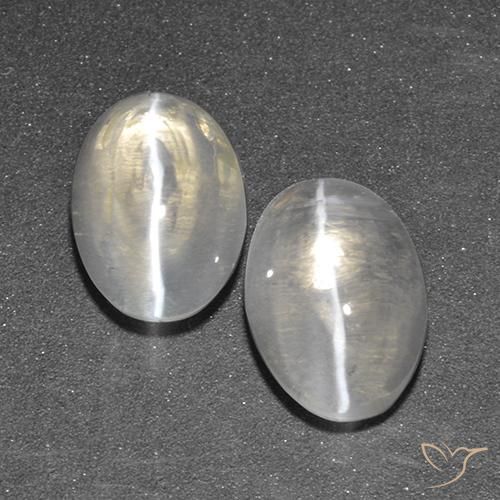 2.69 ct natürliche Warmweiß Sillimanit-Katzenauge-Edelsteine, Oval, Transparent