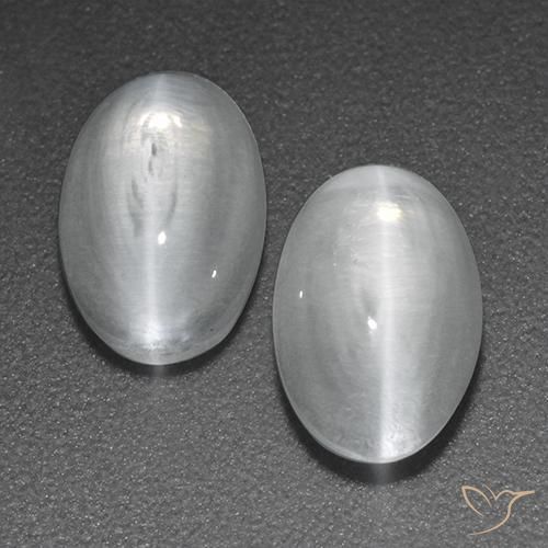 2.41 ct natürliche Weiß Sillimanit-Katzenauge-Edelsteine, Oval, Transparent