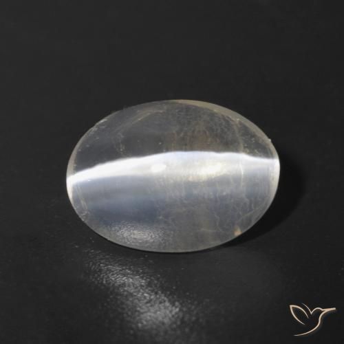 9,17 ctw natürlicher Sehr helles Grau Sillimanit-Katzenauge, Oval, Transparent