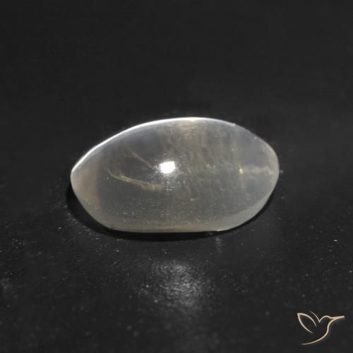 9,17 ctw natürlicher Sehr helles Grau Sillimanit-Katzenauge, Oval, Transparent