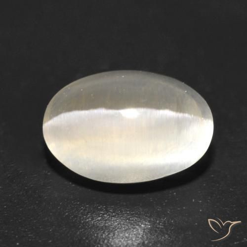 9,17 ctw natürlicher Sehr helles Grau Sillimanit-Katzenauge, Oval, Transparent