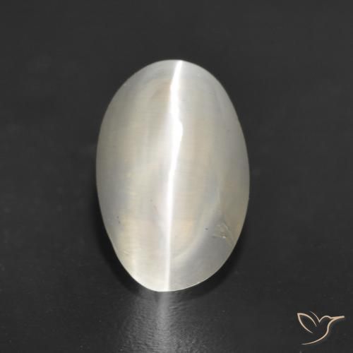 1.23ct Natürlicher Warmweiß Sillimanit-Katzenauge, Oval, Lichtdurchlässig