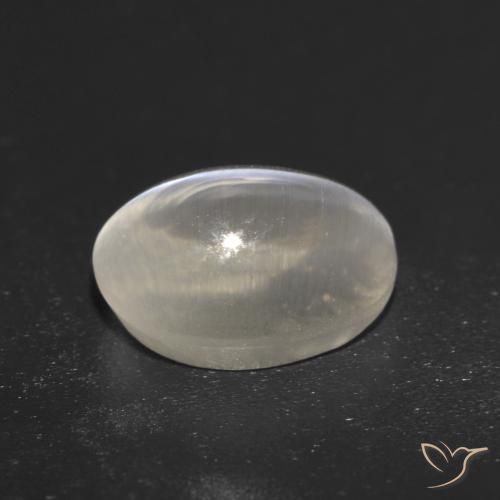 9,17 ctw natürlicher Warmweiß Sillimanit-Katzenauge, Oval, Transparent