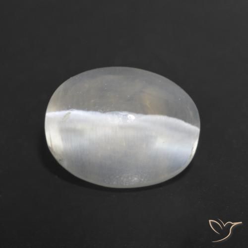 9,17 ctw natürlicher Warmweiß Sillimanit-Katzenauge, Oval, Transparent