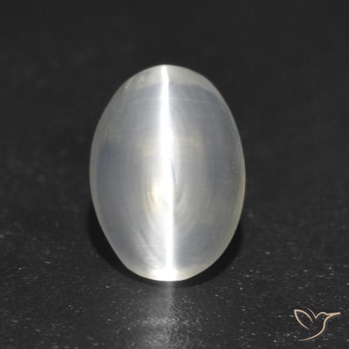 1.21ct Natürlicher Weiß Sillimanit-Katzenauge, Oval, Transparent