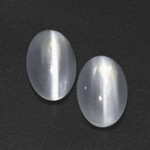 2,45 ct natürliche weißer Sillimanite Cat's Eye-Edelsteine, Oval Schliff, Transparent