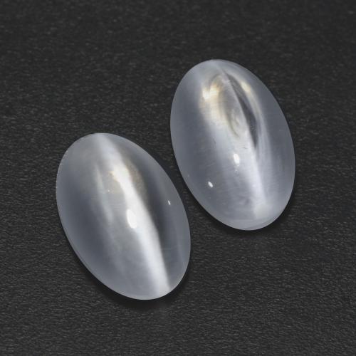 2,45 ct natürliche weißer Sillimanite Cat's Eye-Edelsteine, Oval Schliff, Transparent