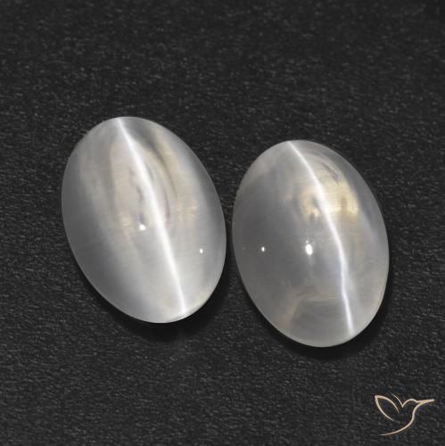 2.20 ct natürliche Klares Weiß Sillimanit-Katzenauge-Edelsteine, Oval, Transparent