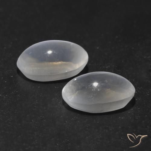 1.37 ct natürliche Klares Weiß Sillimanit-Katzenauge-Edelsteine, Oval, Transparent