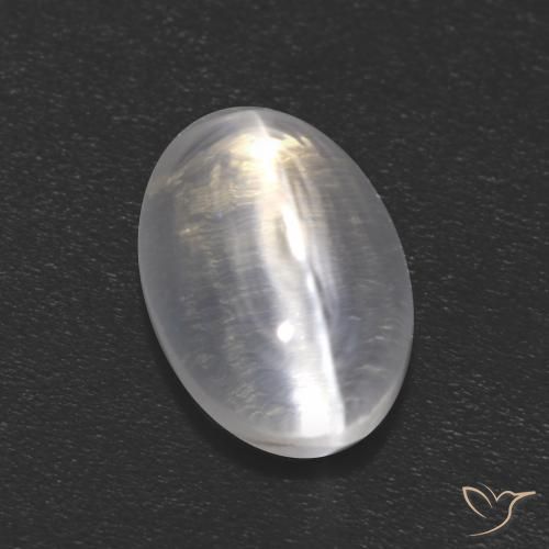 1.21ct Natürlicher Klares Weiß Sillimanit-Katzenauge, Oval, Transparent