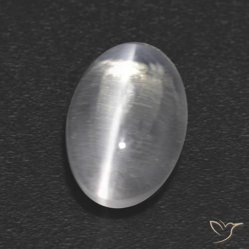 9,17 ctw natürlicher Klares Weiß Sillimanit-Katzenauge, Oval, Transparent