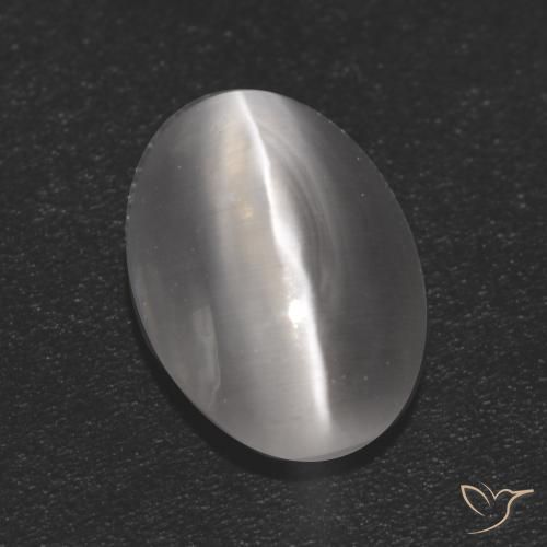 1.16ct Natürlicher Klares Weiß Sillimanit-Katzenauge, Oval, Transparent
