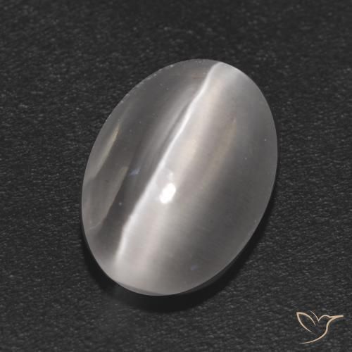 9,17 ctw natürlicher Klares Weiß Sillimanit-Katzenauge, Oval, Transparent