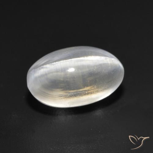 9,17 ctw natürlicher Sehr helles Grau Sillimanit-Katzenauge, Oval, Transparent