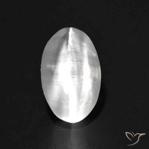 1.42ct Natürlicher Weiß Sillimanit-Katzenauge, Oval, Transparent