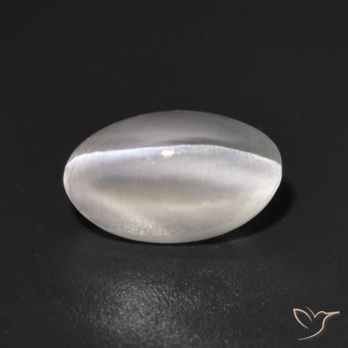 9,17 ctw natürlicher Sehr helles Grau Sillimanit-Katzenauge, Oval, Transparent