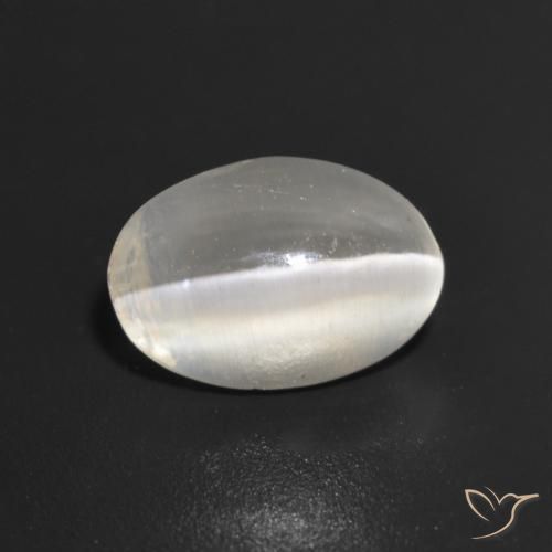 9,17 ctw natürlicher Sehr helles Grau Sillimanit-Katzenauge, Oval, Transparent