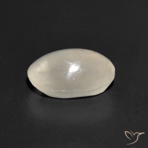 9,17 ctw natürlicher Sehr helles Grau Sillimanit-Katzenauge, Oval, Transparent