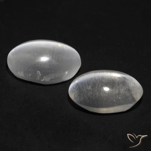 2.07 ct natürliche Klares Weiß Sillimanit-Katzenauge-Edelsteine, Oval, Transparent