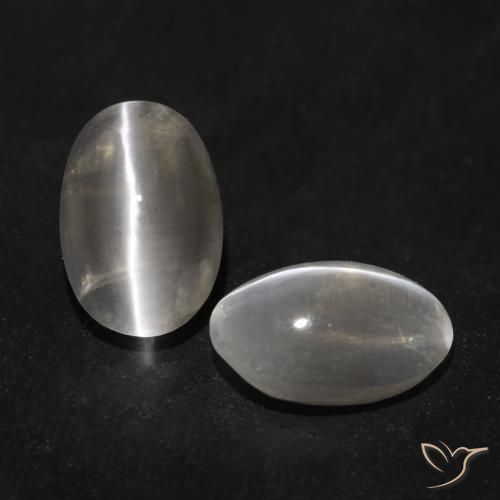 1.94ctw Natürlicher Sehr helles Grau Sillimanit-Katzenauge, Oval, Transparent