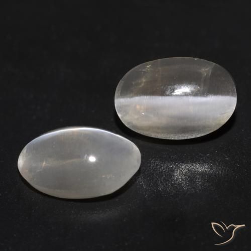 1.94 ct natürliche Sehr helles Grau Sillimanit-Katzenauge-Edelsteine, Oval, Transparent