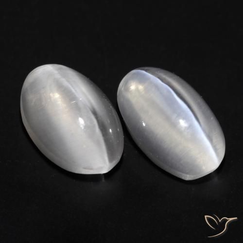 1.72 ct natürliche Weiß Sillimanit-Katzenauge-Edelsteine, Oval, Transparent