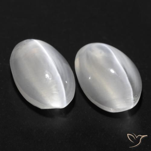 2.20 ct natürliche Weiß Sillimanit-Katzenauge-Edelsteine, Oval, Transparent