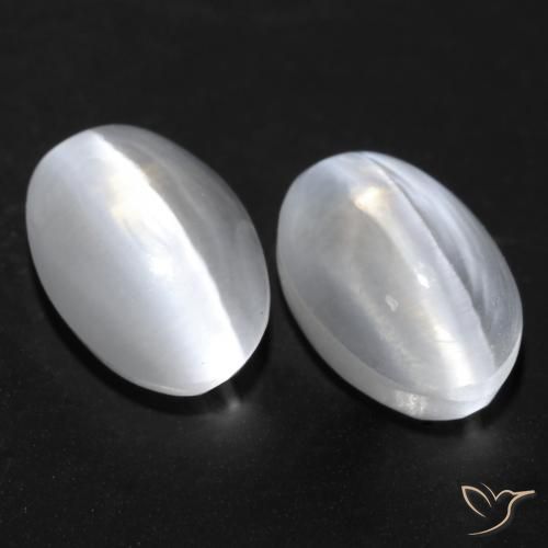 2.23ctw Natürlicher Weiß Sillimanit-Katzenauge, Oval, Transparent