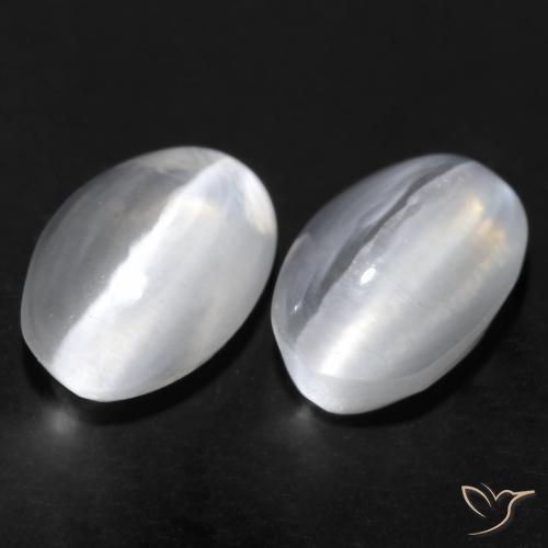 2.23 ct natürliche Weiß Sillimanit-Katzenauge-Edelsteine, Oval, Transparent