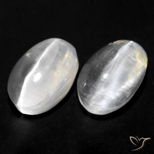 1.70 ct natürliche Weiß Sillimanit-Katzenauge-Edelsteine, Oval, Transparent