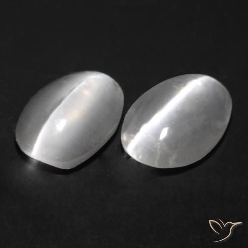 1.67 ct natürliche Weiß Sillimanit-Katzenauge-Edelsteine, Oval, Transparent