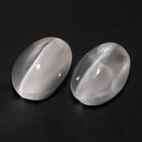 2.45 ct natürliche Sehr helles Grau Sillimanit-Katzenauge-Edelsteine, Oval Schliff, Transparent