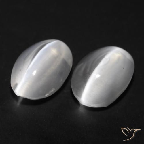 1.77 ct natürliche Weiß Sillimanit-Katzenauge-Edelsteine, Oval, Transparent