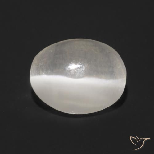 1.08ct Natürlicher Sehr helles Grau Sillimanit-Katzenauge, Oval, Transparent