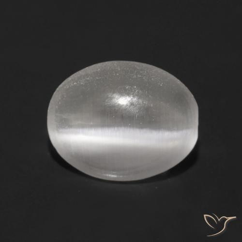0.89ct Natürlicher Sehr helles Grau Sillimanit-Katzenauge, Oval, Transparent