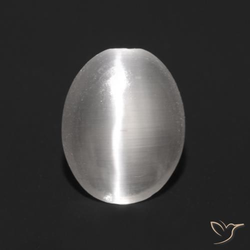 9,17 ctw natürlicher Sehr helles Grau Sillimanit-Katzenauge, Oval, Transparent