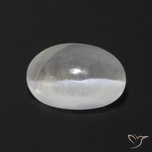9,17 ctw natürlicher Sehr helles Grau Sillimanit-Katzenauge, Oval, Transparent