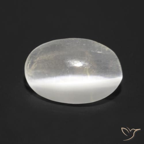9,17 ctw natürlicher Sehr helles Grau Sillimanit-Katzenauge, Oval, Transparent