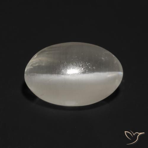 1.03ct Natürlicher Sehr helles Grau Sillimanit-Katzenauge, Oval, Transparent