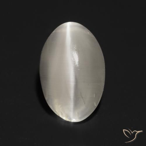 9,17 ctw natürlicher Sehr helles Grau Sillimanit-Katzenauge, Oval, Transparent