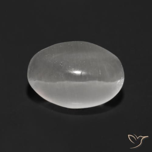 9,17 ctw natürlicher Sehr helles Grau Sillimanit-Katzenauge, Oval, Transparent