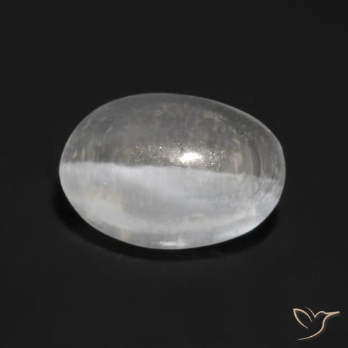 9,17 ctw natürlicher Sehr helles Grau Sillimanit-Katzenauge, Oval, Transparent